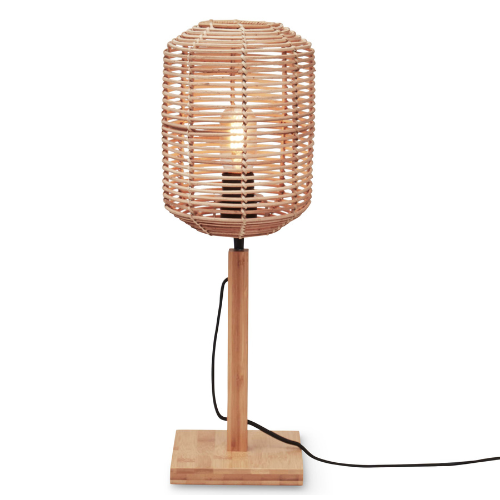 Good&Mojo Tafellamp Tanami bamboe nat. h.45cm/koker dia.18xh.25cm rotan. nat.